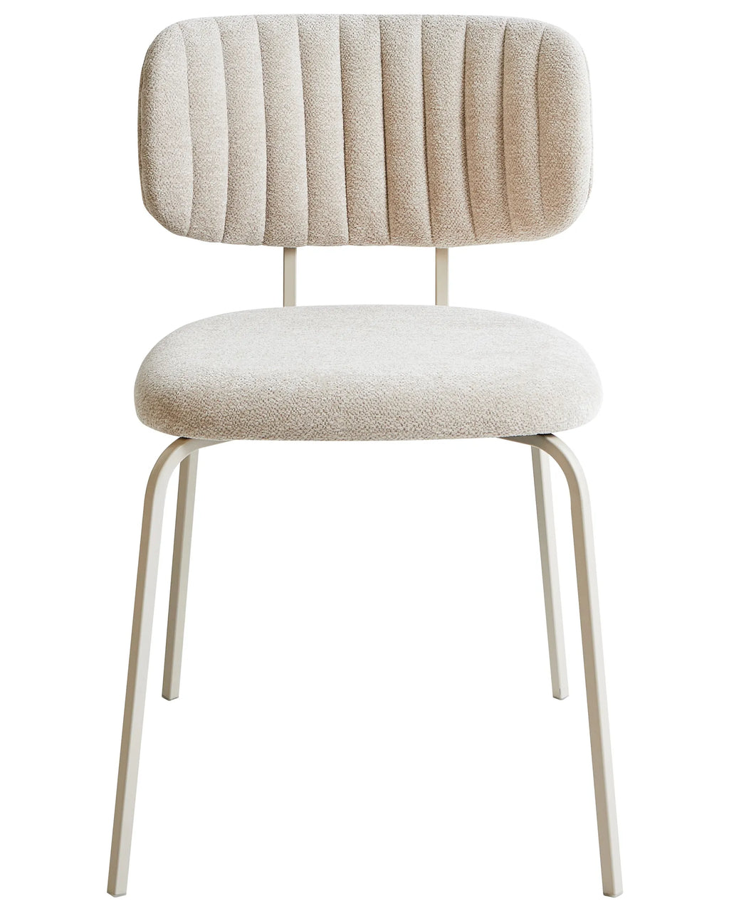 Set of 2 Dining Chairs IRINS Chenille Light Beige