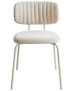 Set of 2 Dining Chairs IRINS Chenille Light Beige