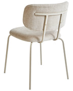 Set of 2 Dining Chairs IRINS Chenille Light Beige