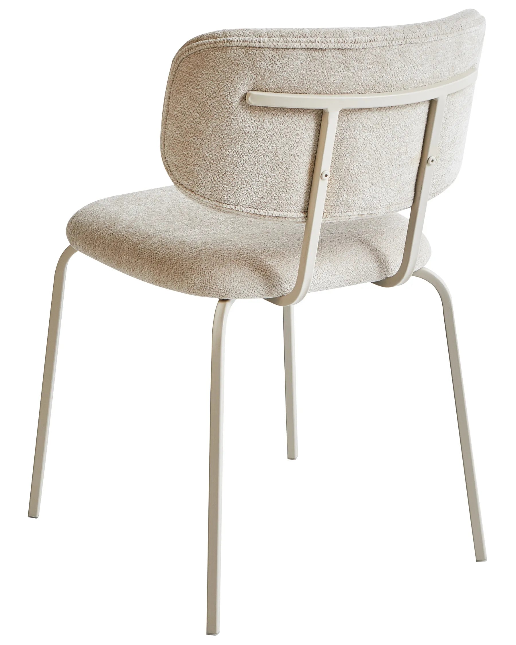 Set of 2 Dining Chairs IRINS Chenille Light Beige