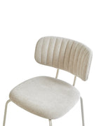 Set of 2 Dining Chairs IRINS Chenille Light Beige