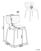 Set of 2 Dining Chairs IRINS Chenille Light Beige