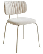 Set of 2 Dining Chairs IRINS Chenille Light Beige