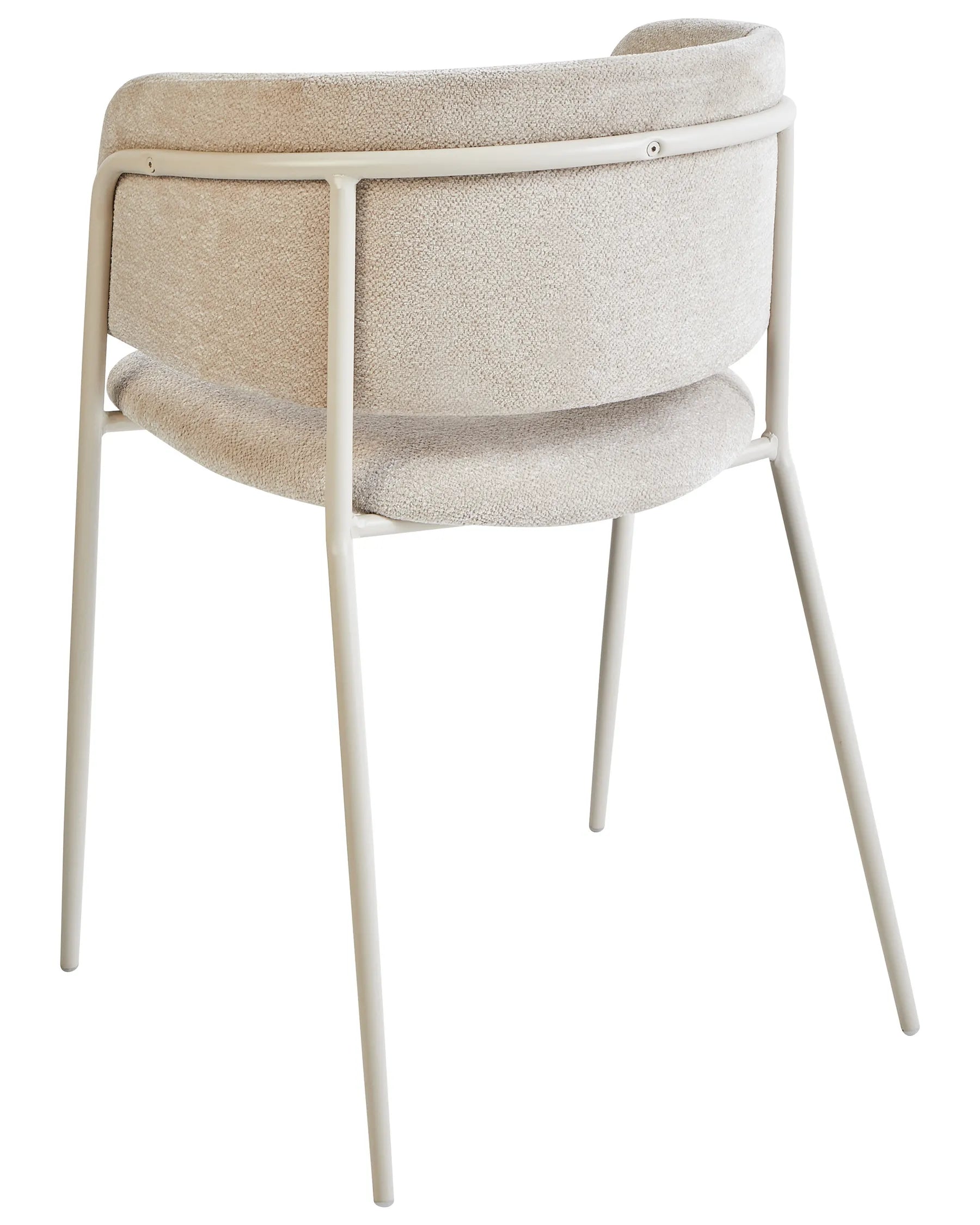 Set of 2 Dining Chairs SPRINGER Chenille Light Beige