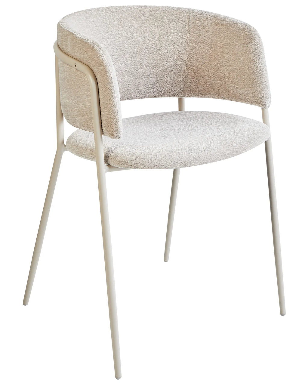 Set of 2 Dining Chairs SPRINGER Chenille Light Beige