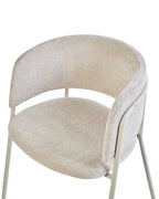 Set of 2 Dining Chairs SPRINGER Chenille Light Beige