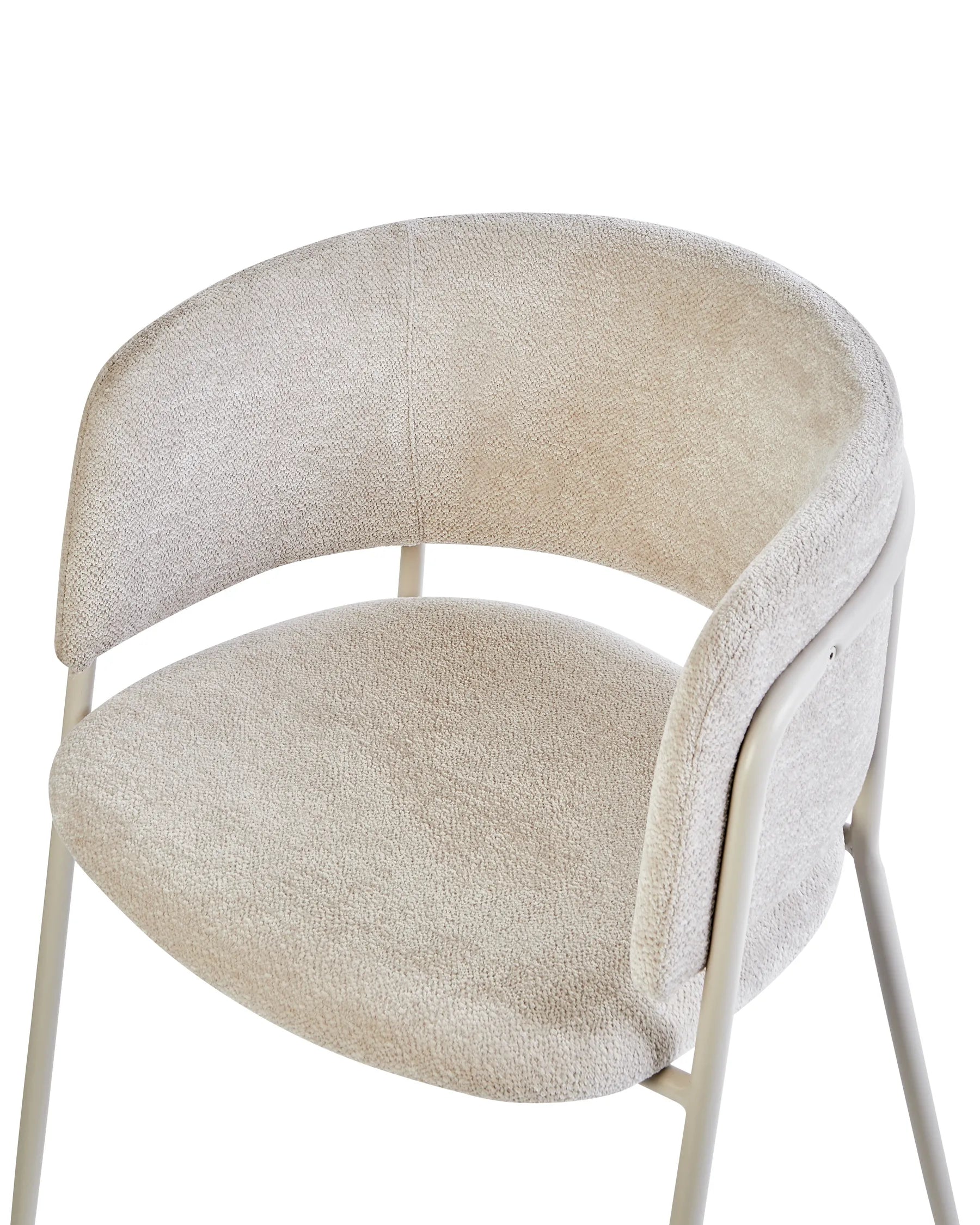 Set of 2 Dining Chairs SPRINGER Chenille Light Beige