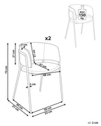 Set of 2 Dining Chairs SPRINGER Chenille Light Beige
