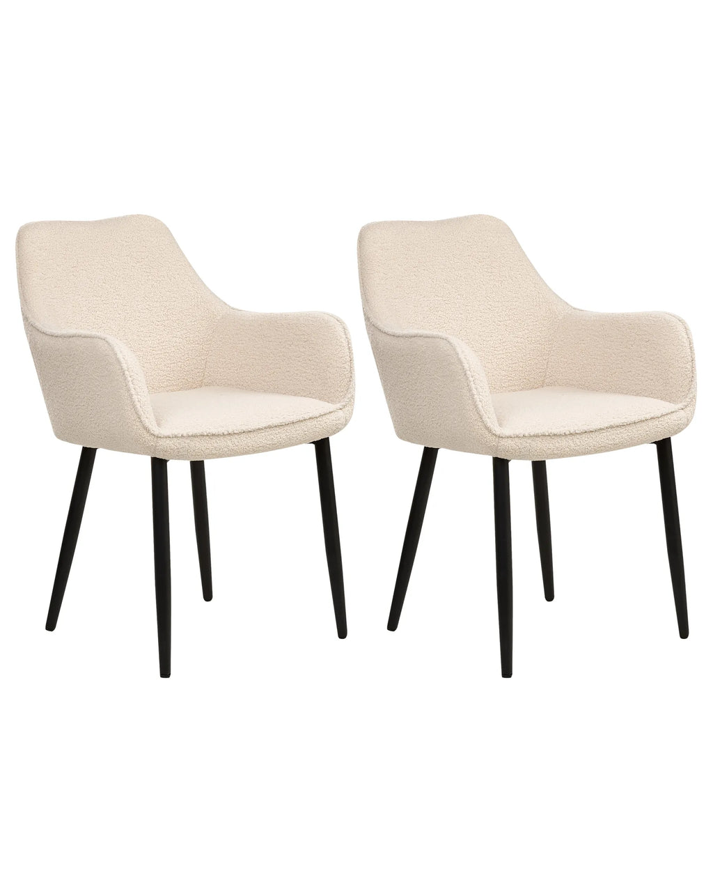 Set of 2 Dining Chairs ALDEN Boucle Light Beige