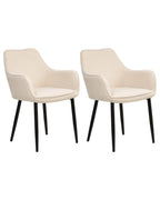 Set of 2 Dining Chairs ALDEN Boucle Light Beige