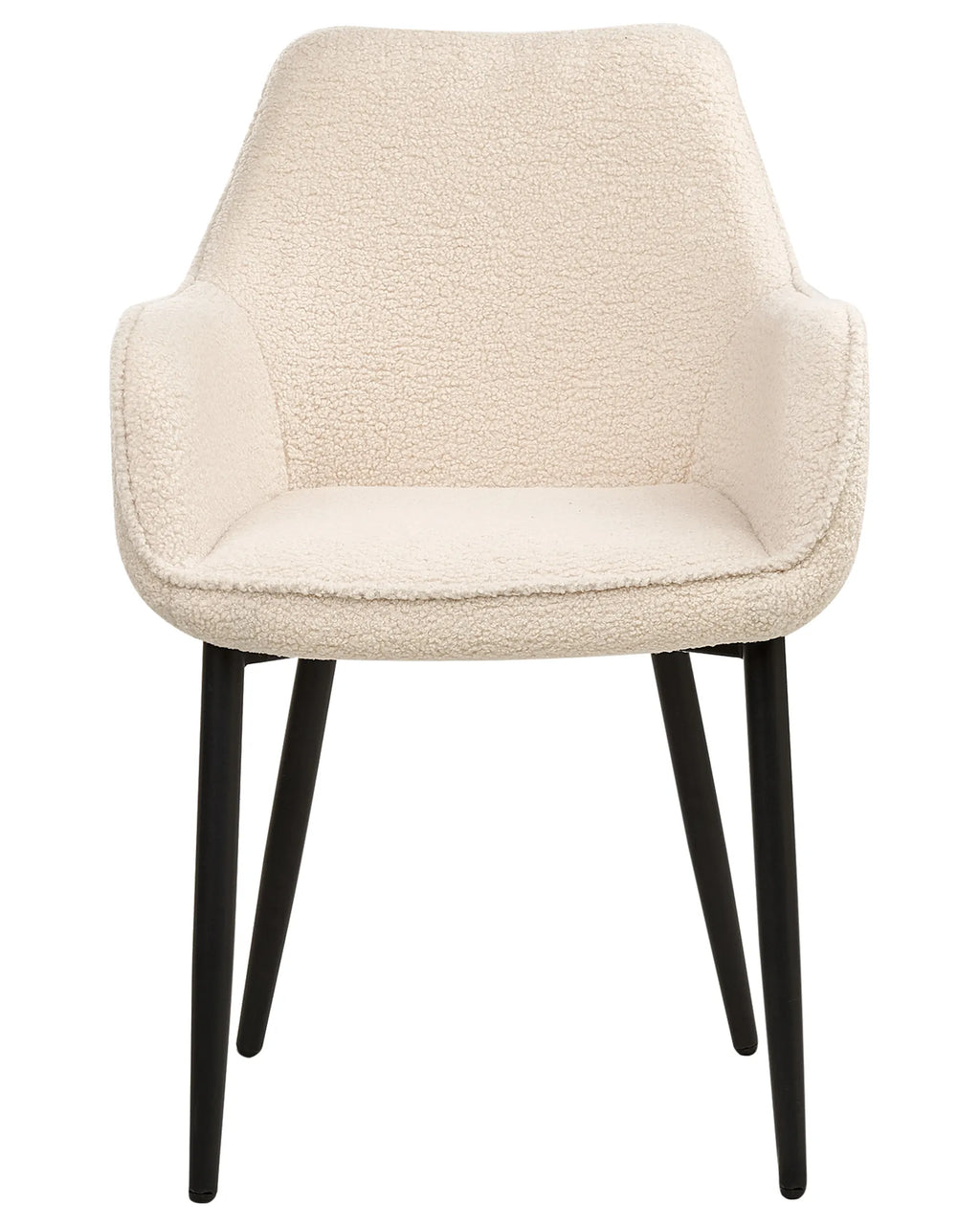 Set of 2 Dining Chairs ALDEN Boucle Light Beige