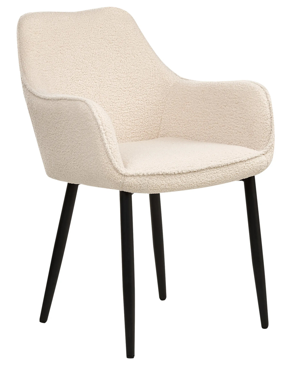 Set of 2 Dining Chairs ALDEN Boucle Light Beige