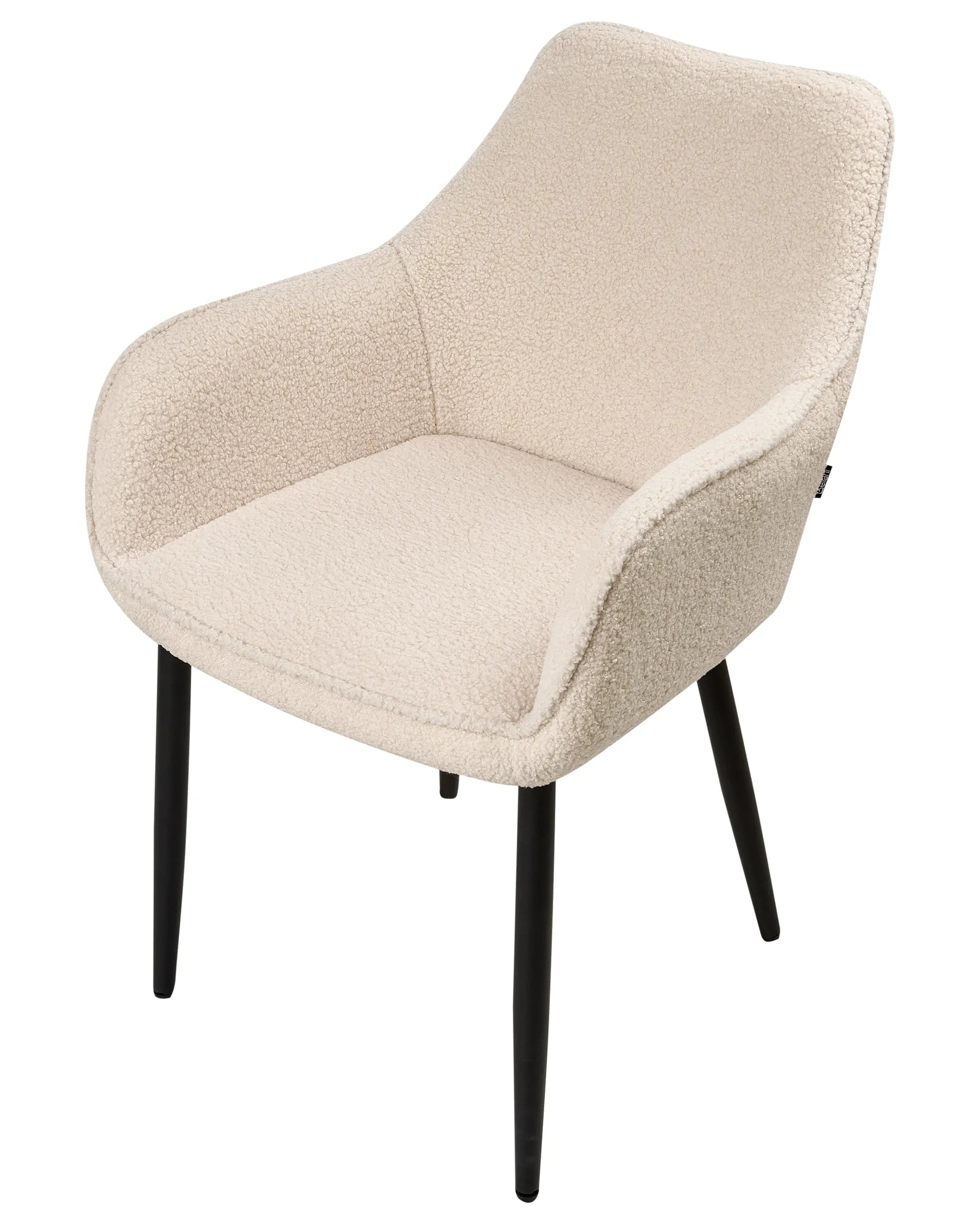 Set of 2 Dining Chairs ALDEN Boucle Light Beige