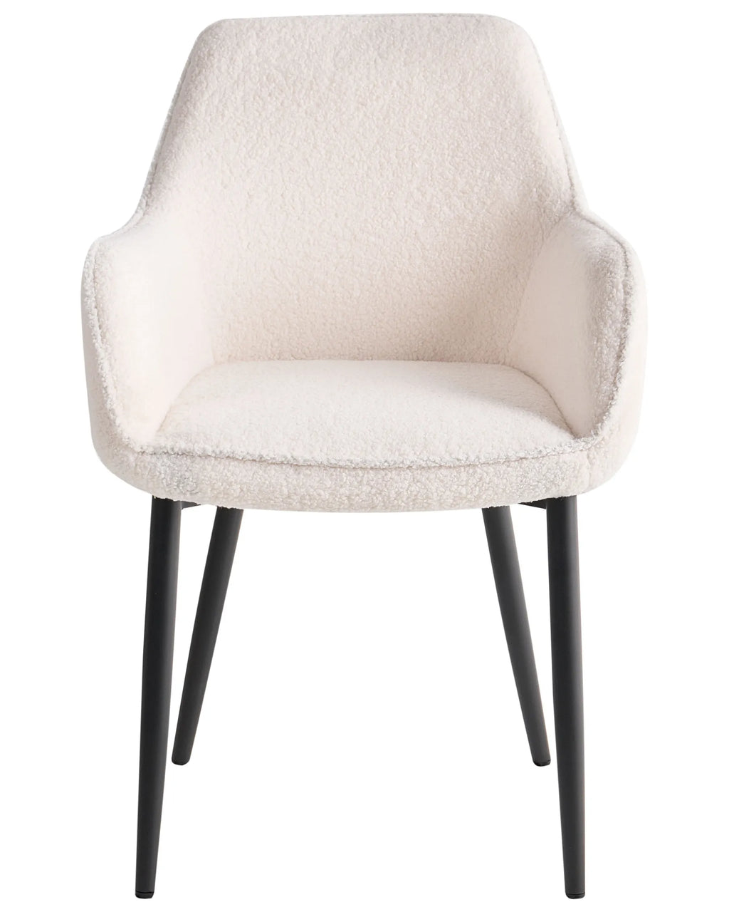 Set of 2 Dining Chairs ALDEN Boucle White