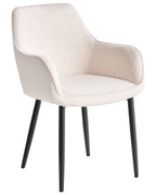 Set of 2 Dining Chairs ALDEN Boucle White