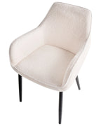 Set of 2 Dining Chairs ALDEN Boucle White