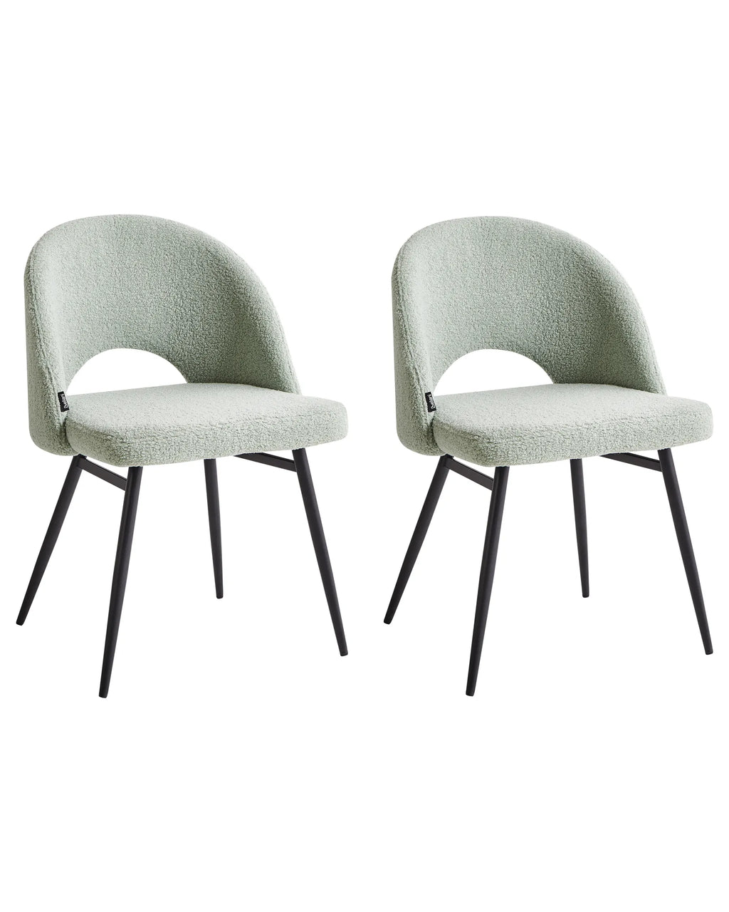 Set of 2 Dining Chairs ONAGA Boucle Light Green