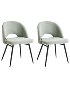 Set of 2 Dining Chairs ONAGA Boucle Light Green