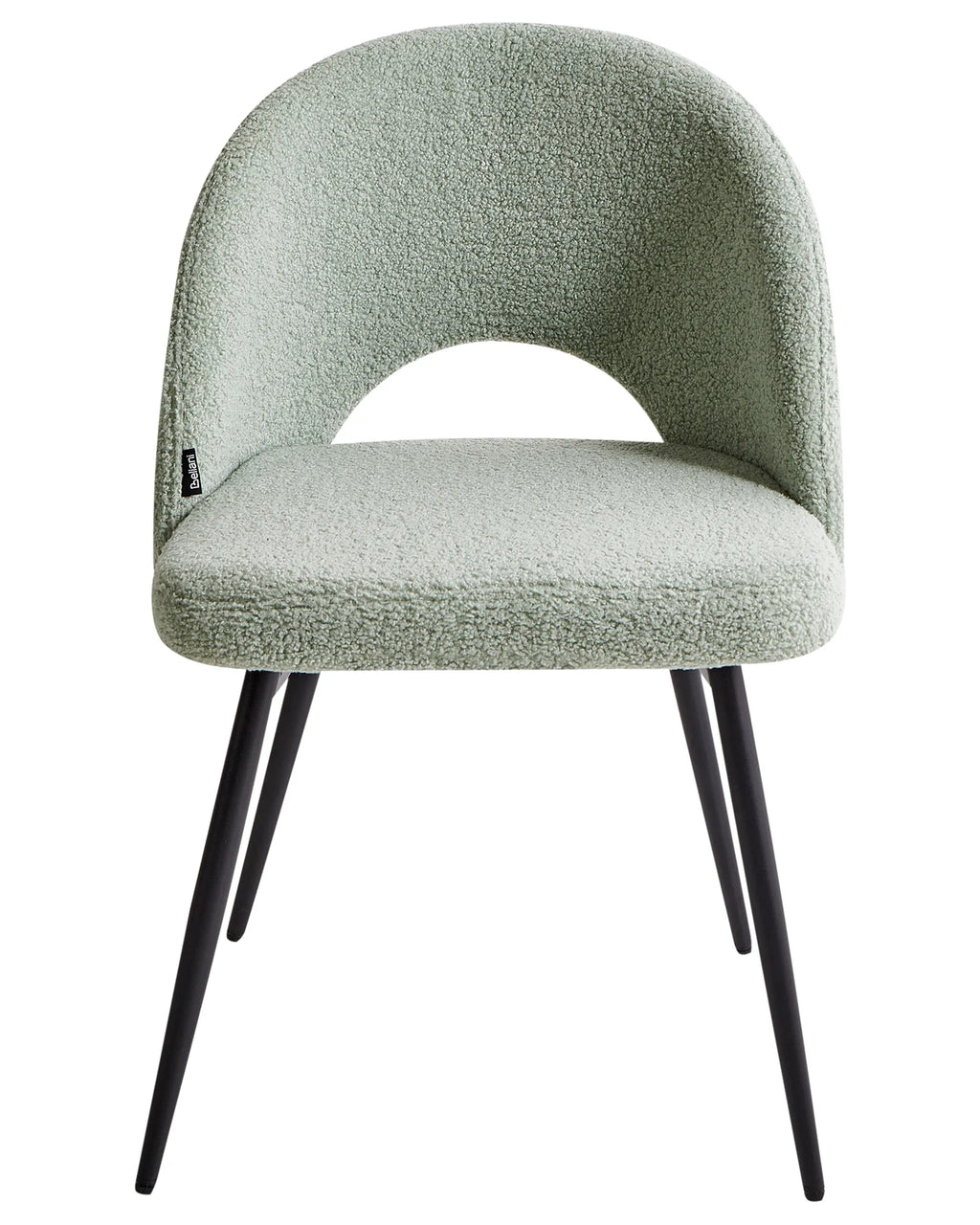 Set of 2 Dining Chairs ONAGA Boucle Light Green