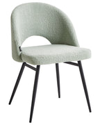 Set of 2 Dining Chairs ONAGA Boucle Light Green