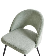 Set of 2 Dining Chairs ONAGA Boucle Light Green