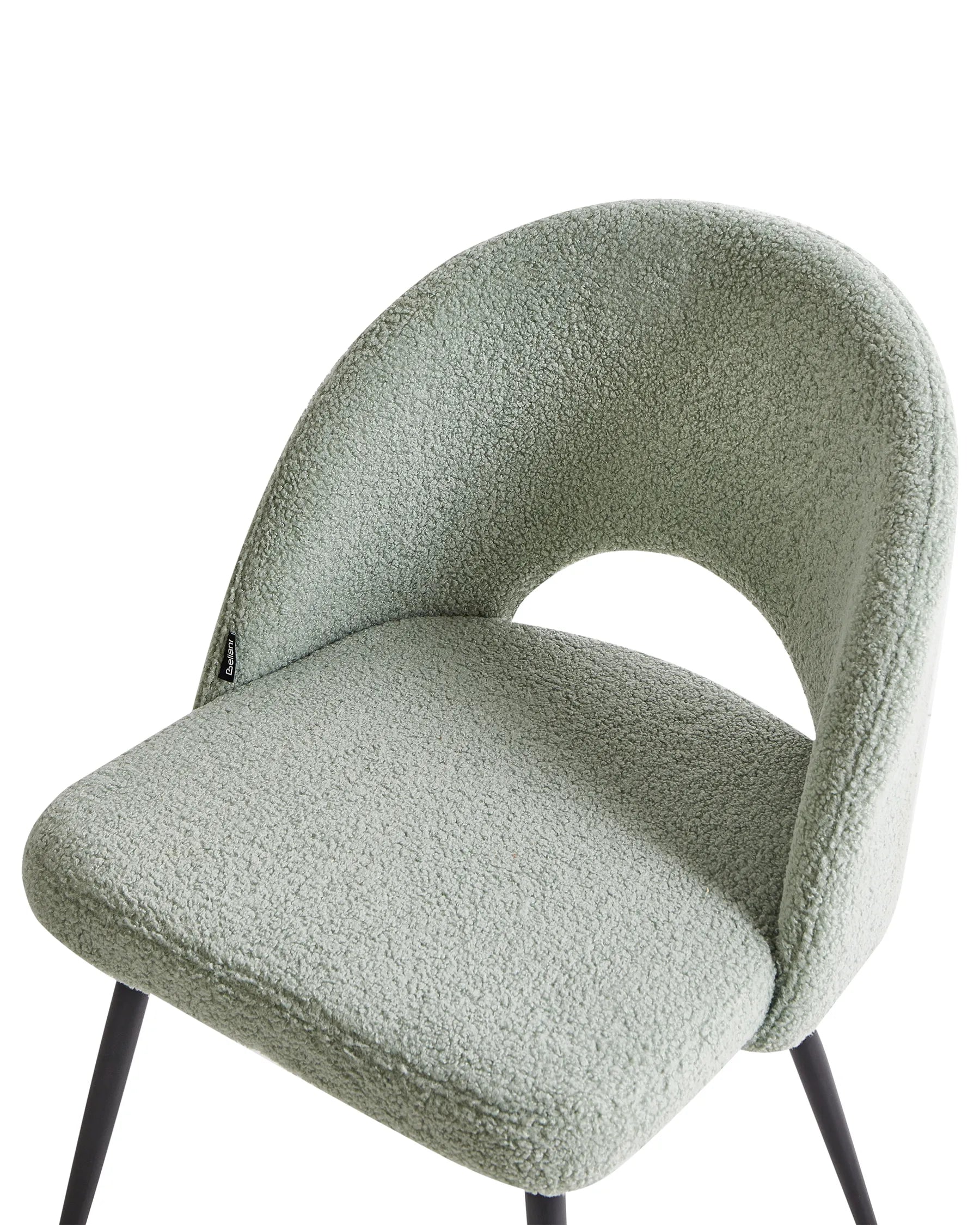 Set of 2 Dining Chairs ONAGA Boucle Light Green