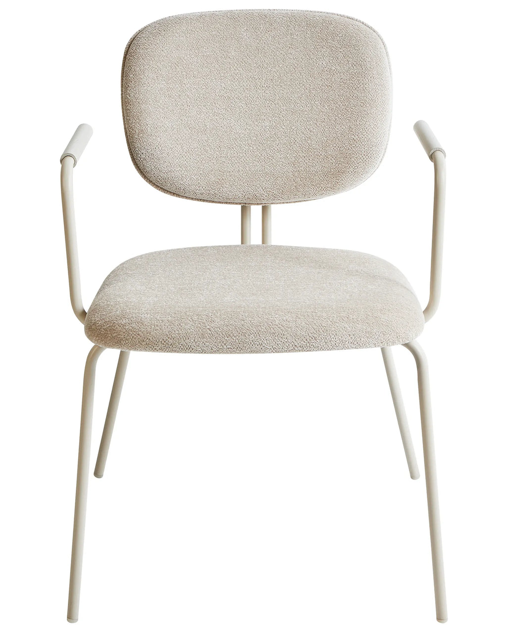 Set of 2 Dining Chairs CARILLE Chenille Light Beige