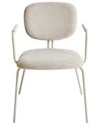 Set of 2 Dining Chairs CARILLE Chenille Light Beige