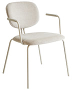 Set of 2 Dining Chairs CARILLE Chenille Light Beige