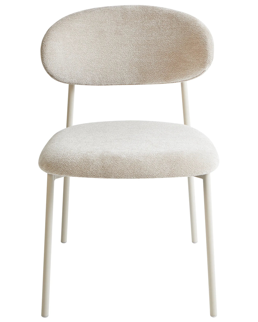 Set of 2 Dining Chairs COWLEY Chenille Light Beige