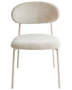Set of 2 Dining Chairs COWLEY Chenille Light Beige