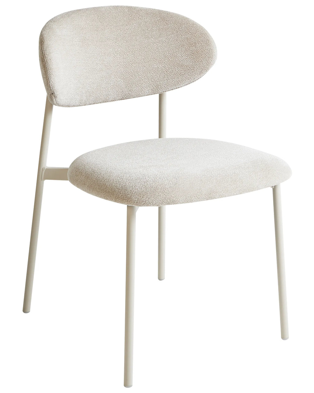 Set of 2 Dining Chairs COWLEY Chenille Light Beige