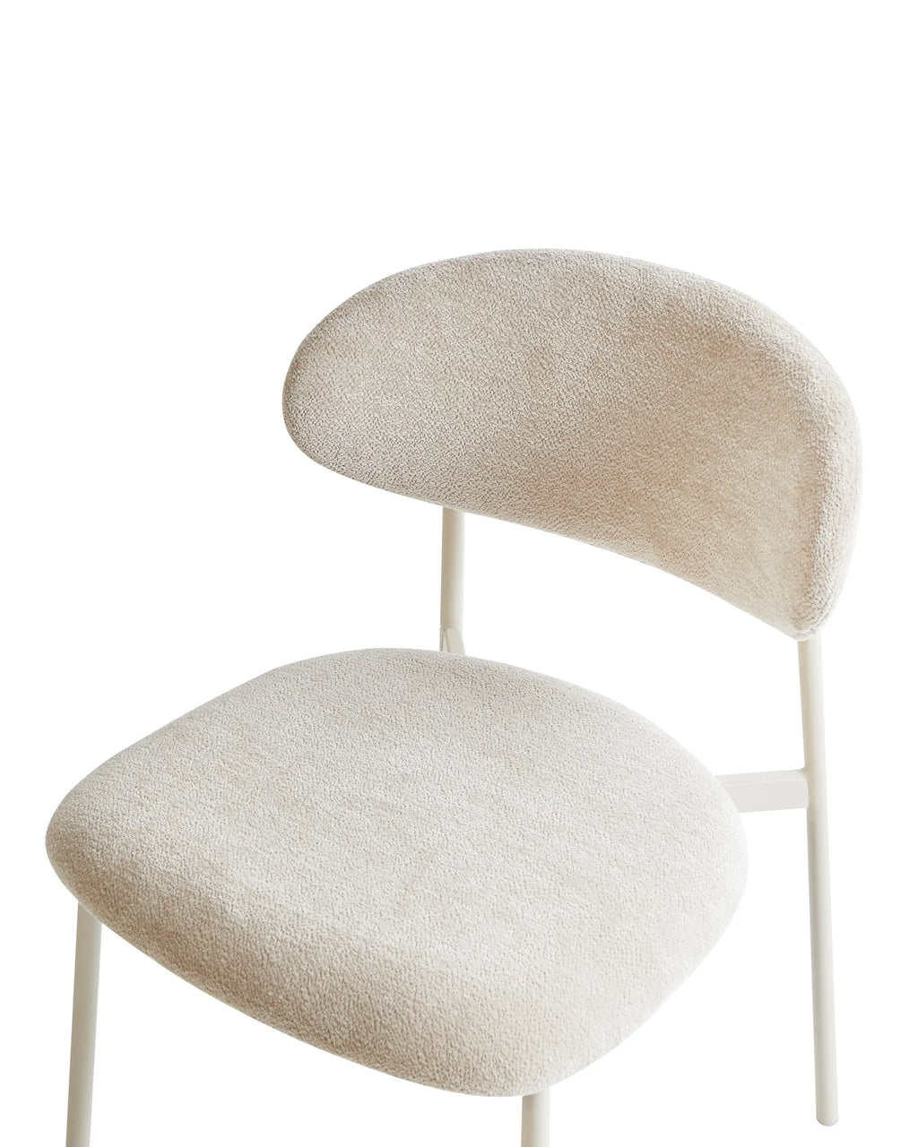 Set of 2 Dining Chairs COWLEY Chenille Light Beige