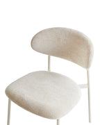 Set of 2 Dining Chairs COWLEY Chenille Light Beige
