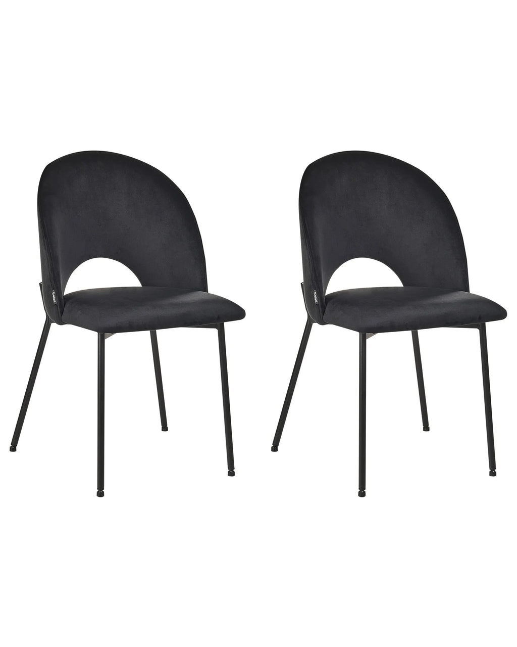 Set of 2 Dining Chairs COVELO Velvet Black