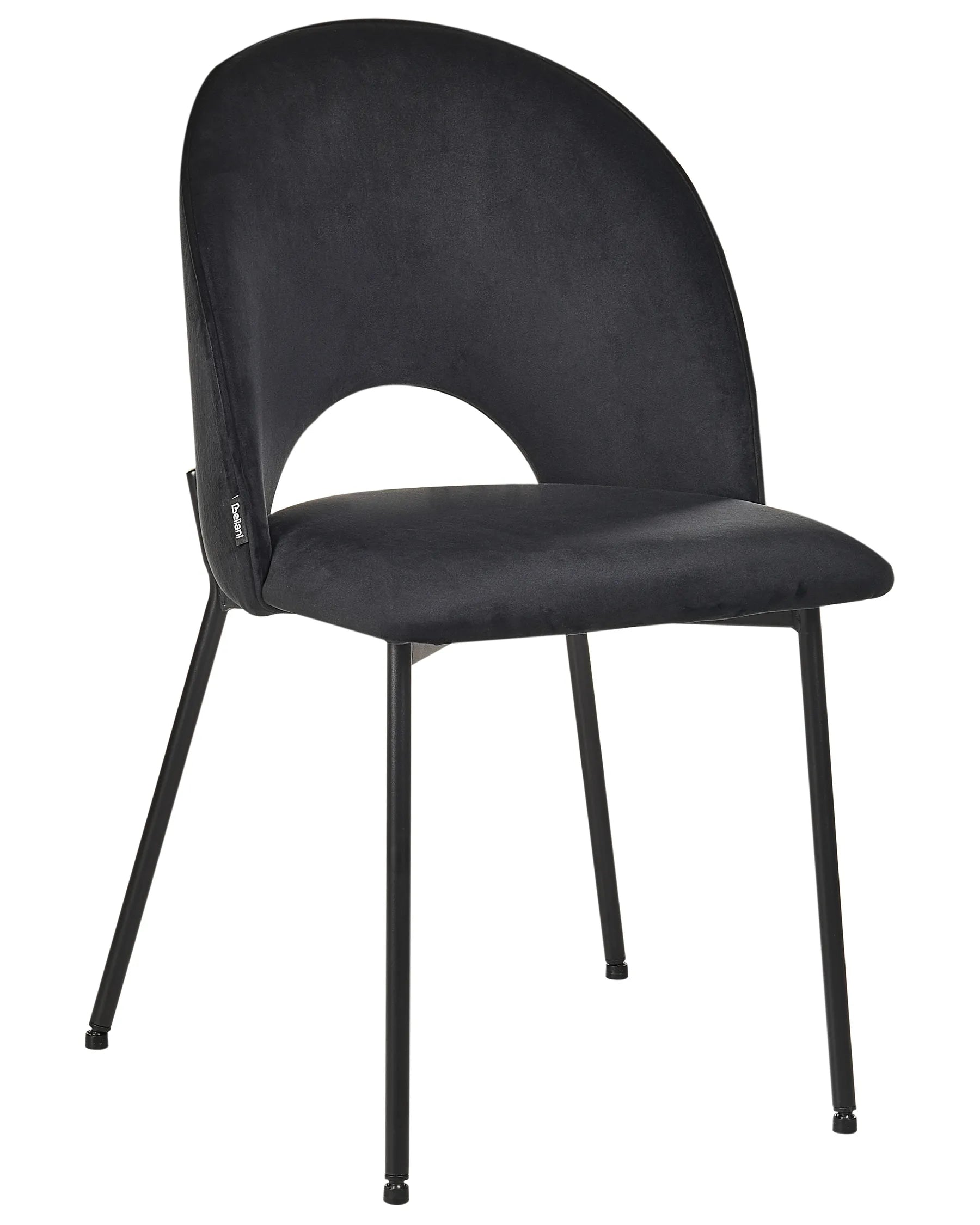 Set of 2 Dining Chairs COVELO Velvet Black