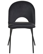 Set of 2 Dining Chairs COVELO Velvet Black