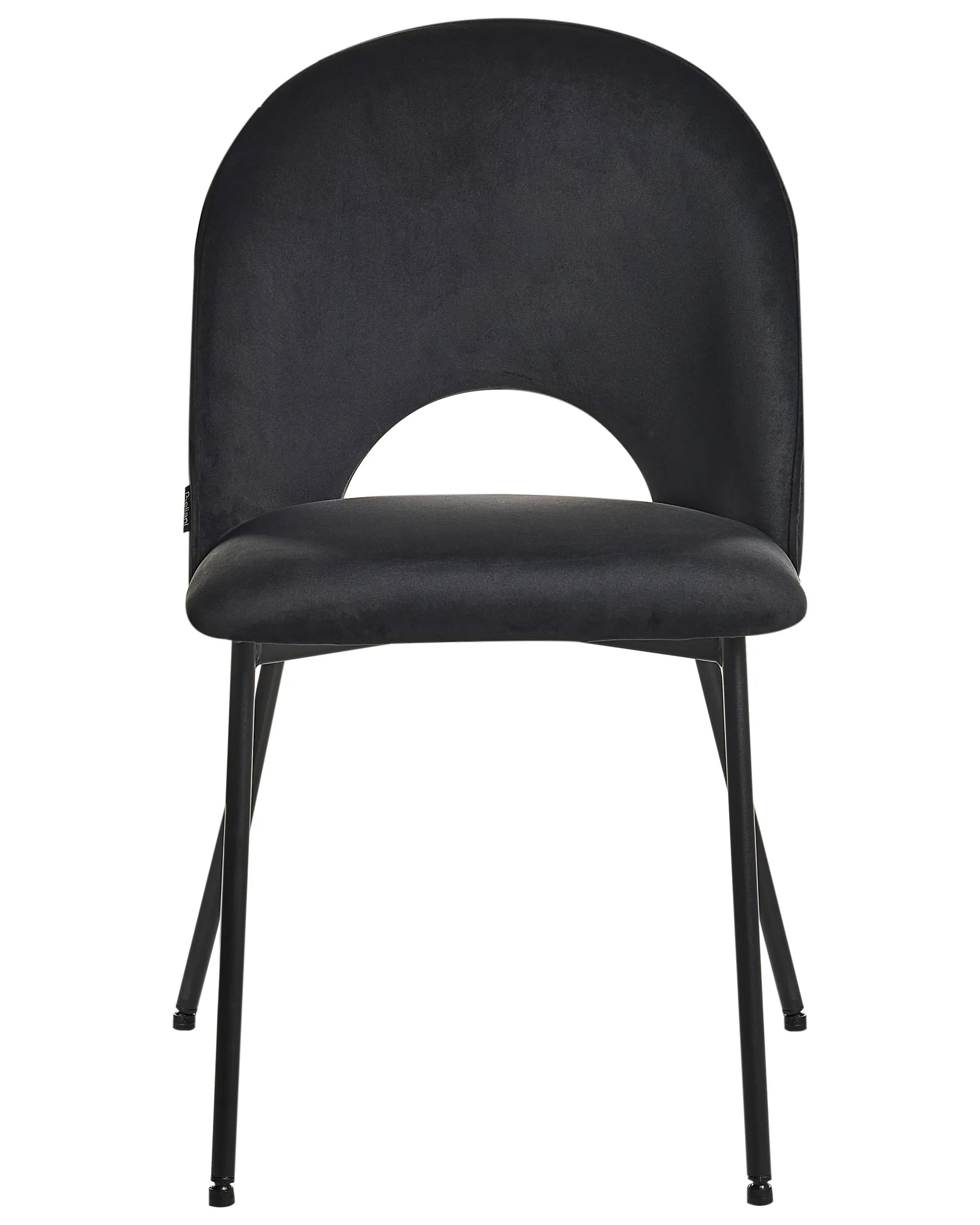 Set of 2 Dining Chairs COVELO Velvet Black