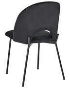 Set of 2 Dining Chairs COVELO Velvet Black