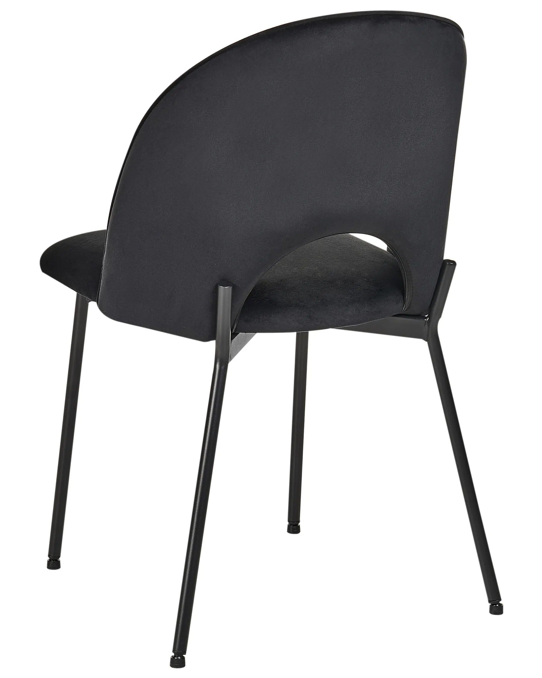Set of 2 Dining Chairs COVELO Velvet Black