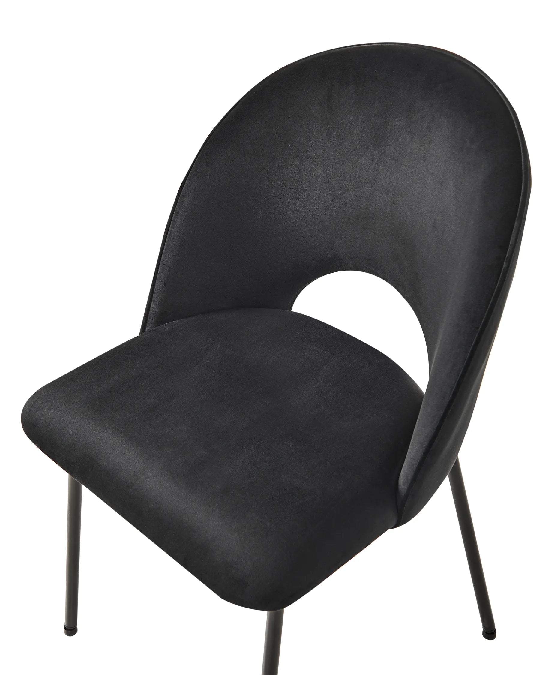 Set of 2 Dining Chairs COVELO Velvet Black