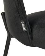 Set of 2 Dining Chairs COVELO Velvet Black