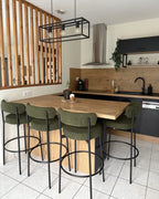 Set of 2 Bar Chairs ALLISON Boucle Green