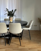 Set of 2 Dining Chairs DUBROVNIK Boucle Light Beige