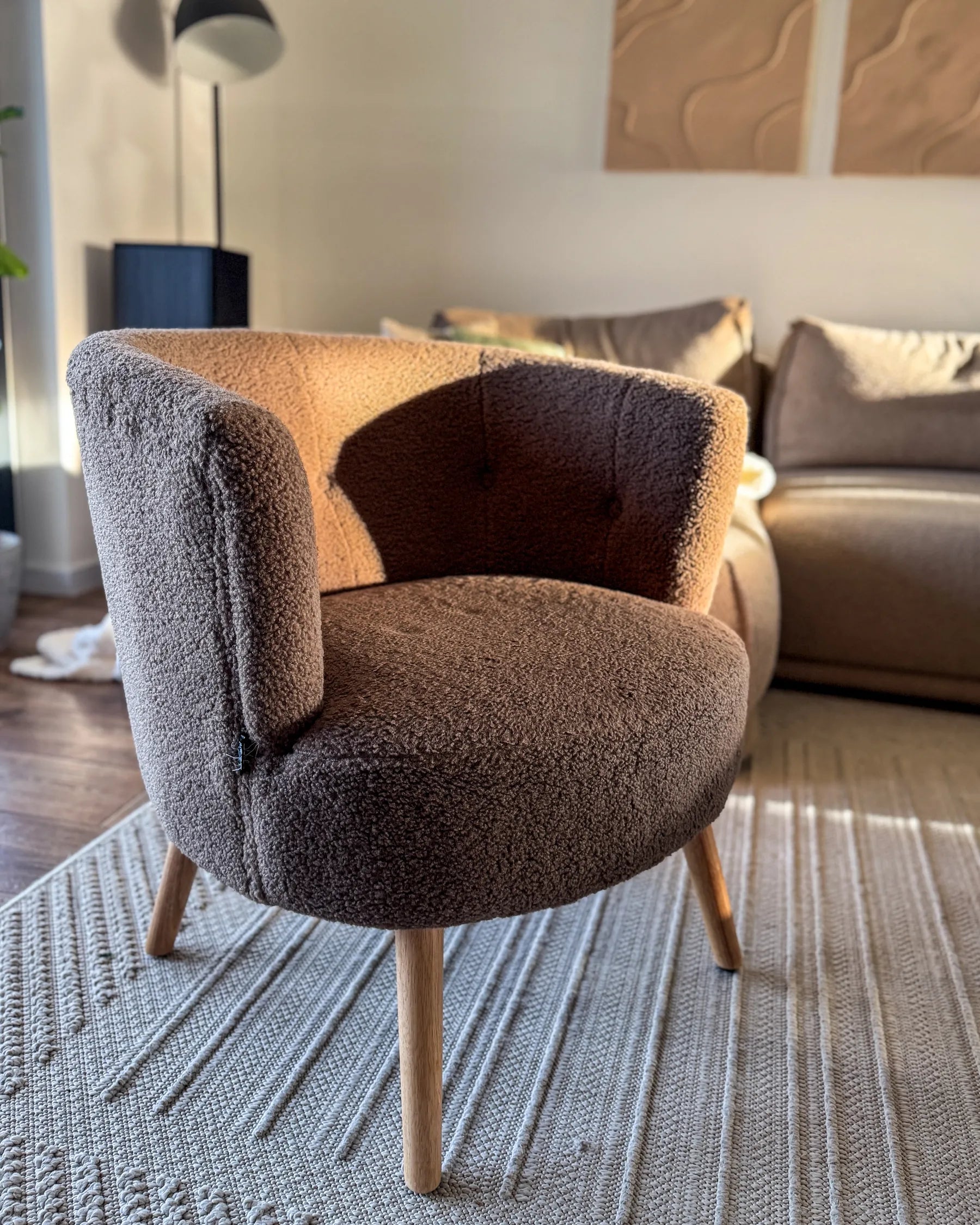 Armchair ODENZEN Boucle Brown