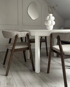 Set of 2 Dining Chairs MYLO Fabric Dark Brown/ Beige