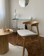 Set of 2 Dining Chairs LILLY Fabric Light Brown/ Grey