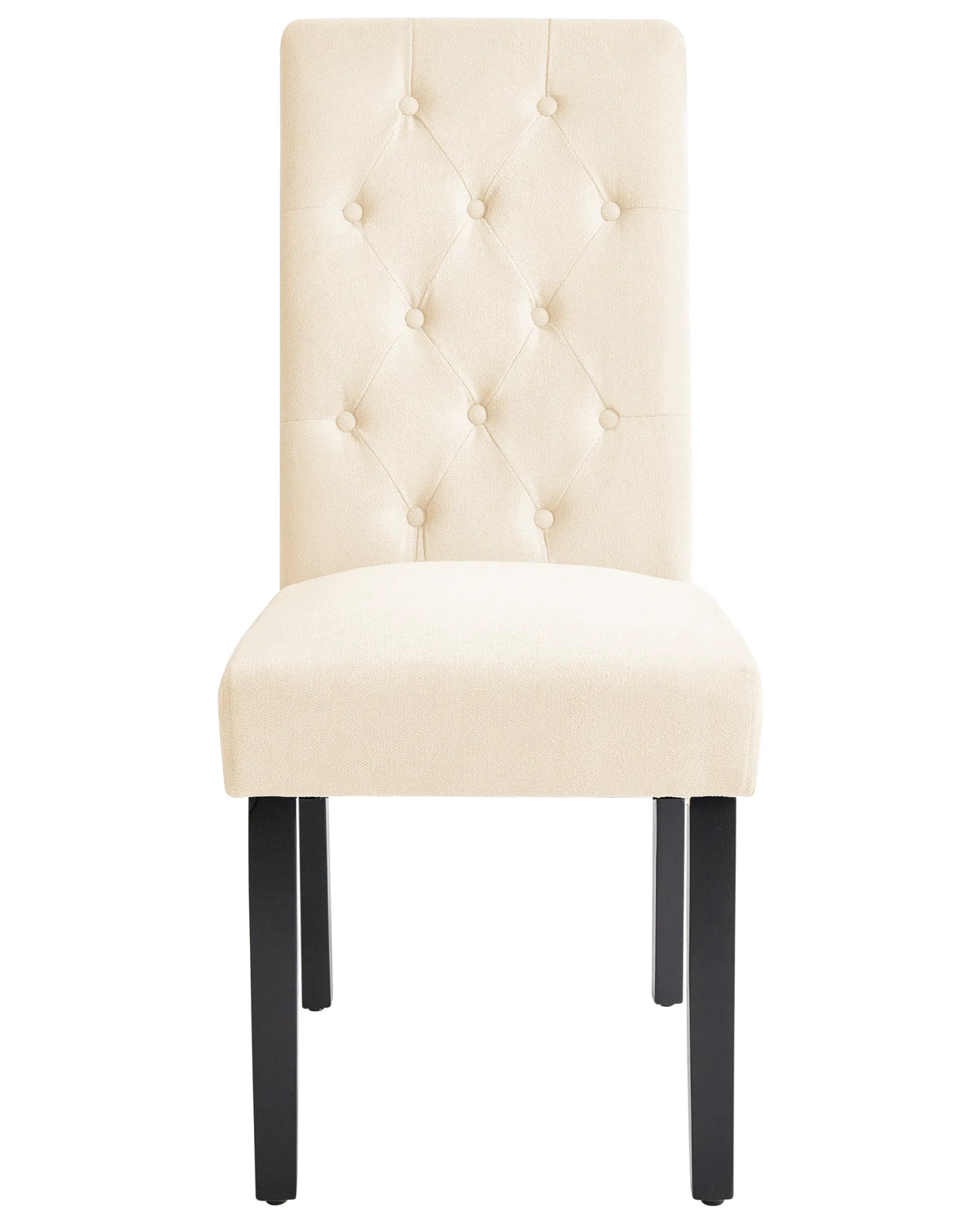Set of 2 Dining Chairs ISDA Fabric Light Beige — angled product view