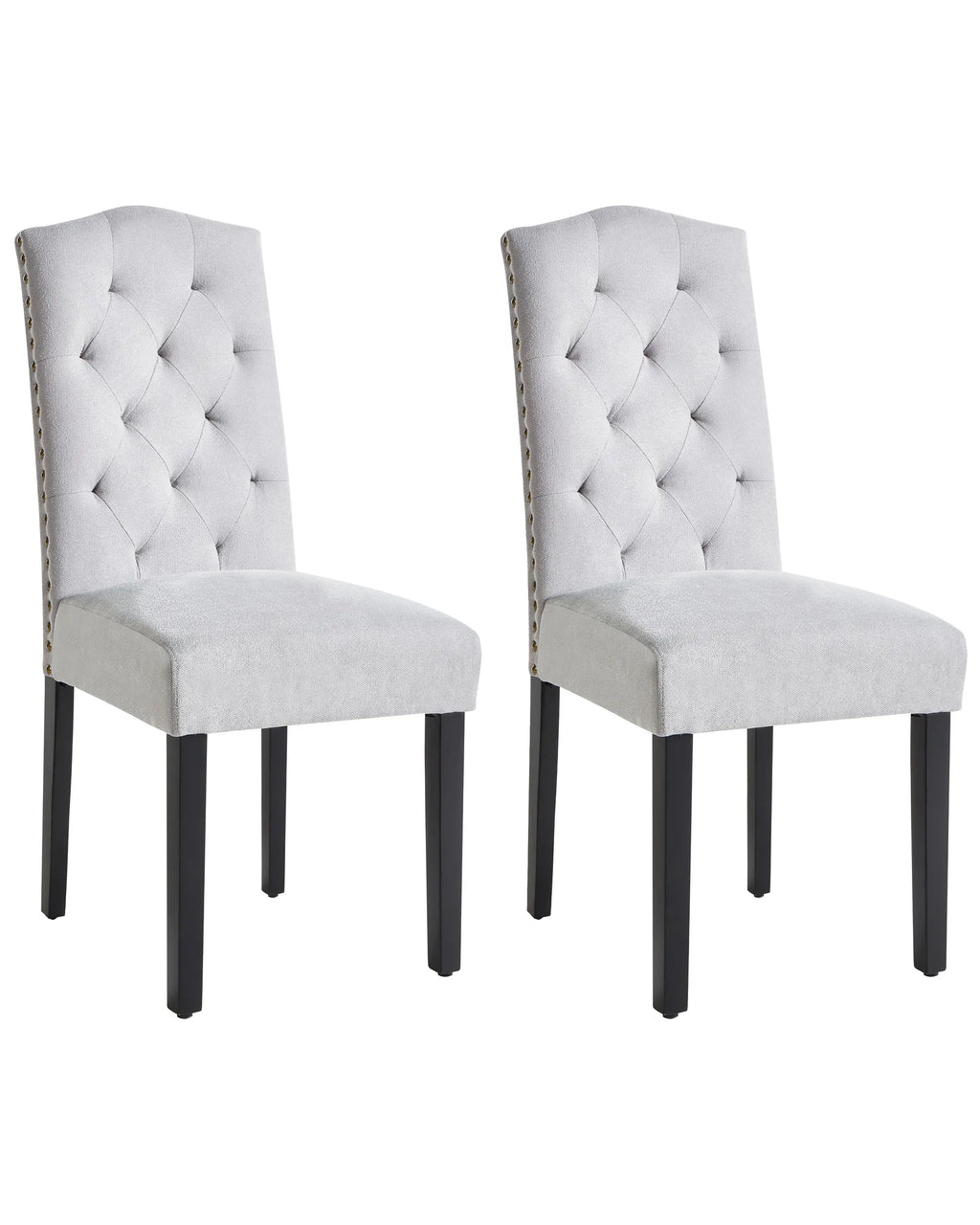 Set of 2 Dining Chairs BOLORA Fabric Grey — main product view