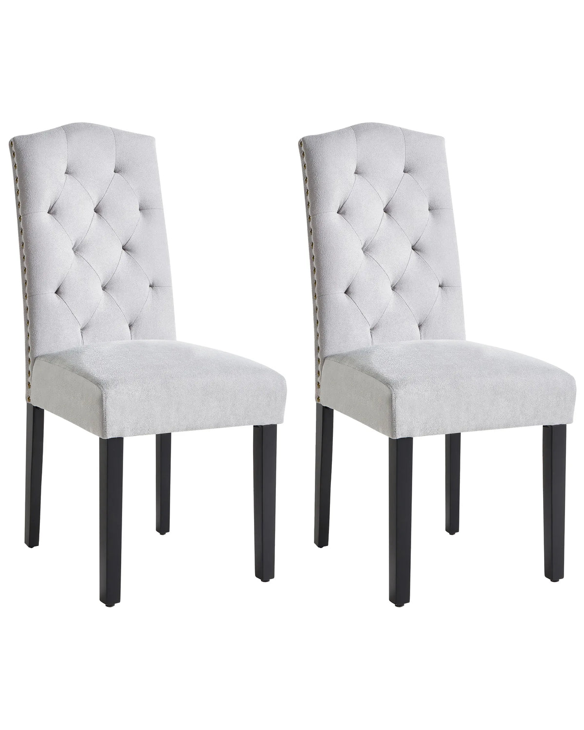Set of 2 Dining Chairs BOLORA Fabric Grey — main product view